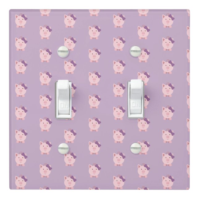 Cute Girl Pig Light Switch Cover (In Situ)