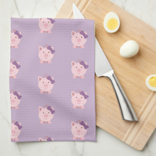 Cute Girl Pig pattern Kitchen Towel