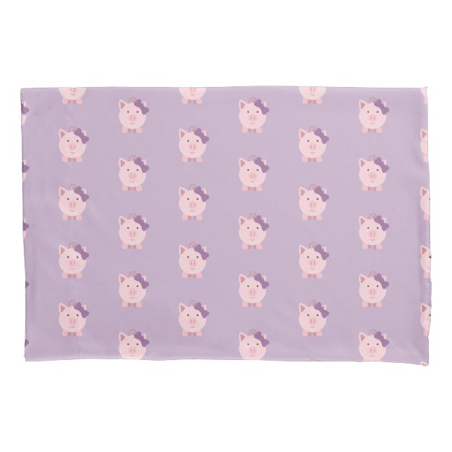 Cute Girl Pig Pillow Case (Front)