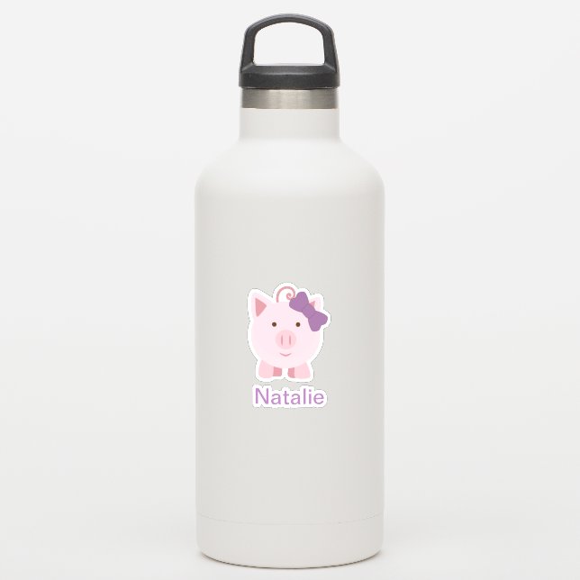 Cute Girl Pig Sticker (Waterbottle)