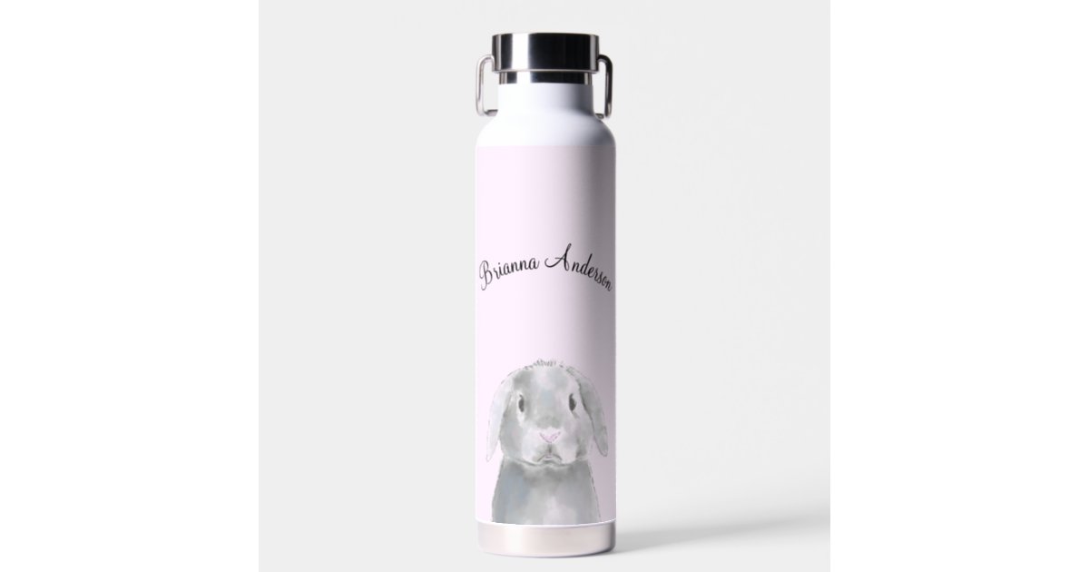 Cute Bunny Tumbler with Lid and Straw, Bunny Gifts for Women Girls, Pink Kawaii Rabbit Bunny Coffee Mug Cups Water Bottle, Stainless Steel Thermal