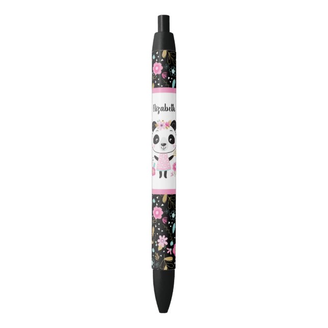 Cute Girl Pink Panda School Pen (Front Vertical)
