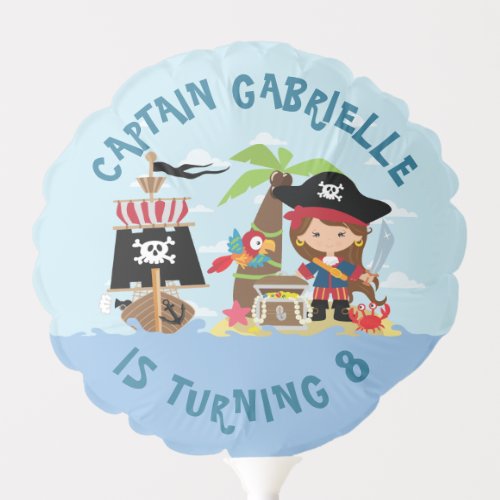 Cute Girl Pirate Party Balloon