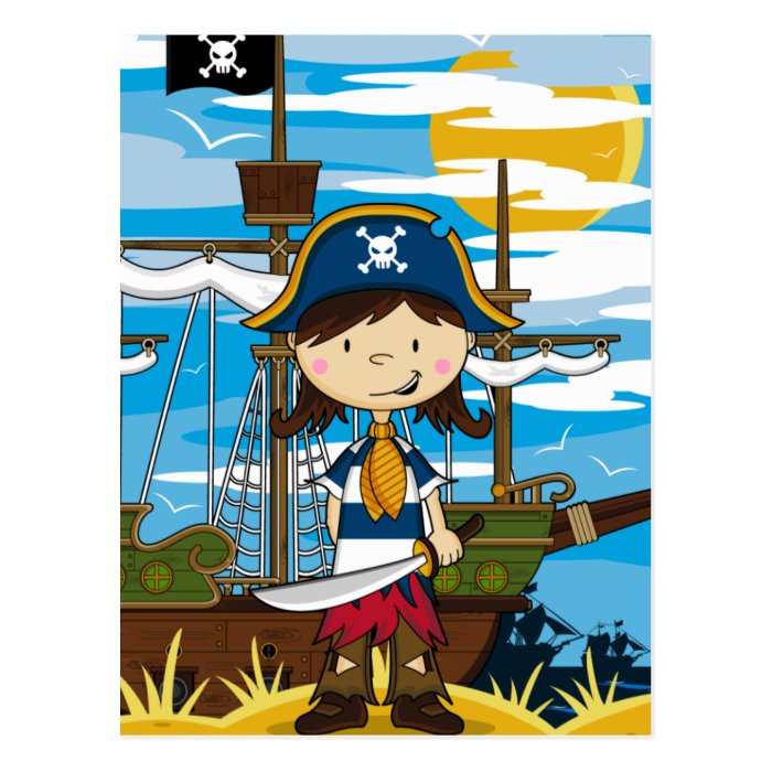 Cute Girl Pirate Postcard