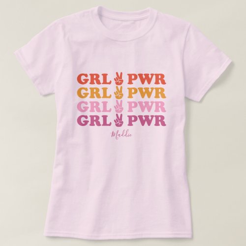 Cute Girl Power Peace Sign T_Shirt