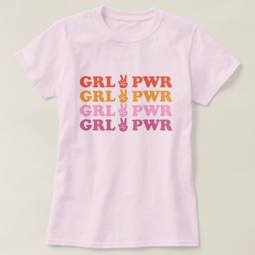 Cute Girl Power Peace Sign T_Shirt