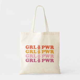 Cute Girl Power Peace Sign Tote Bag