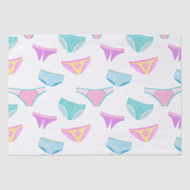 Cute Girl Power Underwear Girly  Tissue Paper (Front)