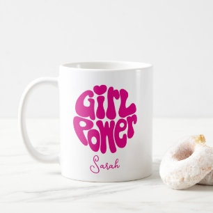 Cute Girl Power with Heart Coffee Mug