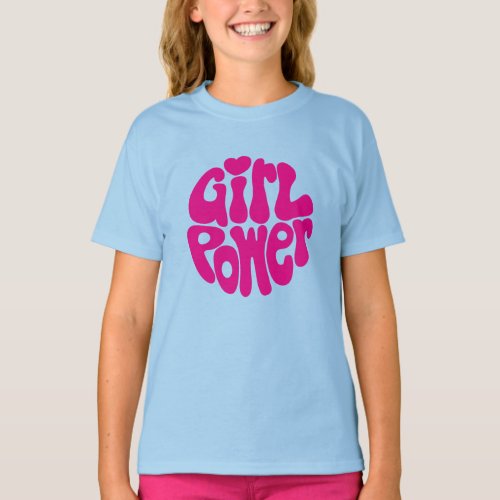 Cute Girl Power with Heart T_Shirt