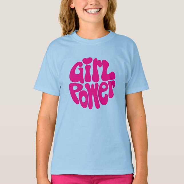 Cute Girl Power with Heart T-Shirt (Front)