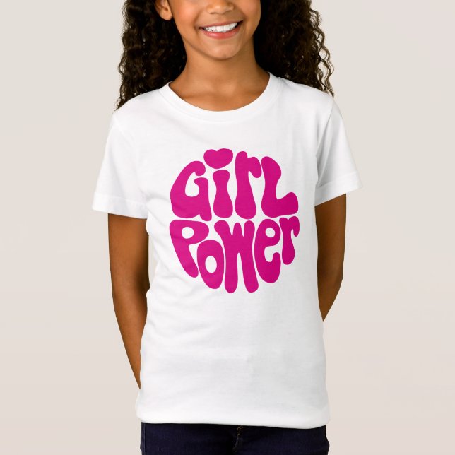 Cute Girl Power with Heart T-Shirt (Front)