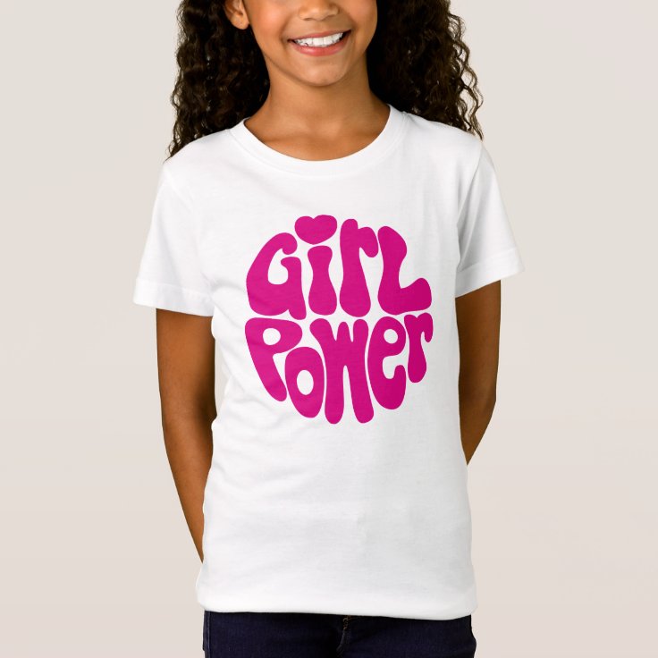 Cute Girl Power with Heart T-Shirt | Zazzle
