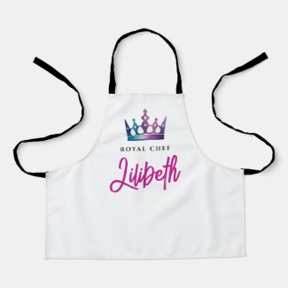 Cute Girl Princess Crown Royal Chef Modern Script 