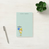 Cute Girl Rainy Windy Day Graphic Personalize Post-it Notes (Office)