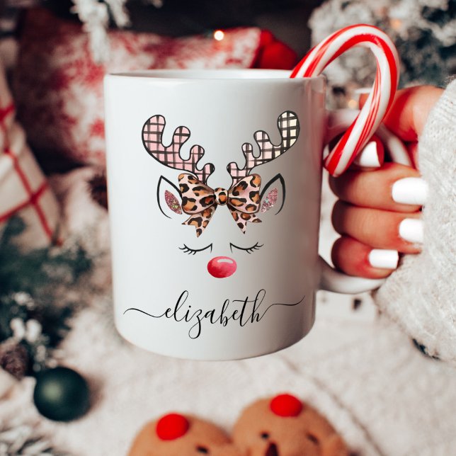 Cute Girl Reindeer Christmas Coffee Mug (Creator Uploaded)