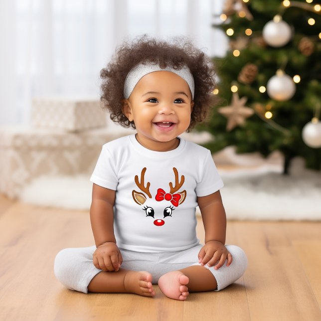 Cute Girl Reindeer Face Toddler T-shirt (Creator Uploaded)