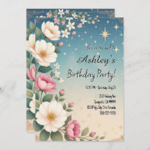 Cute Girl’s Space & Flower Themed Birthday Party