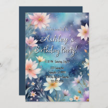 Cute Girl’s Space & Flower Themed Birthday Party