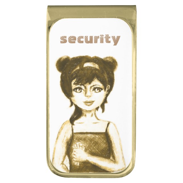 Cute girl security Money Clip (Front Vertical)