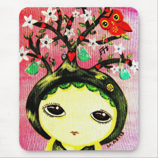 Cute girl - She Grows A Tree Mouse Pad