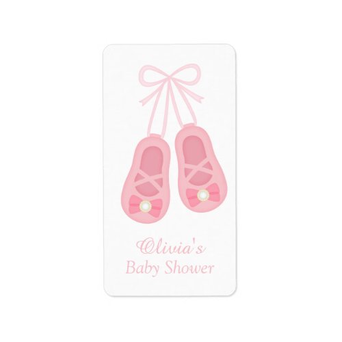 Cute Girl Shoes Ballerina Baby Shower Labels