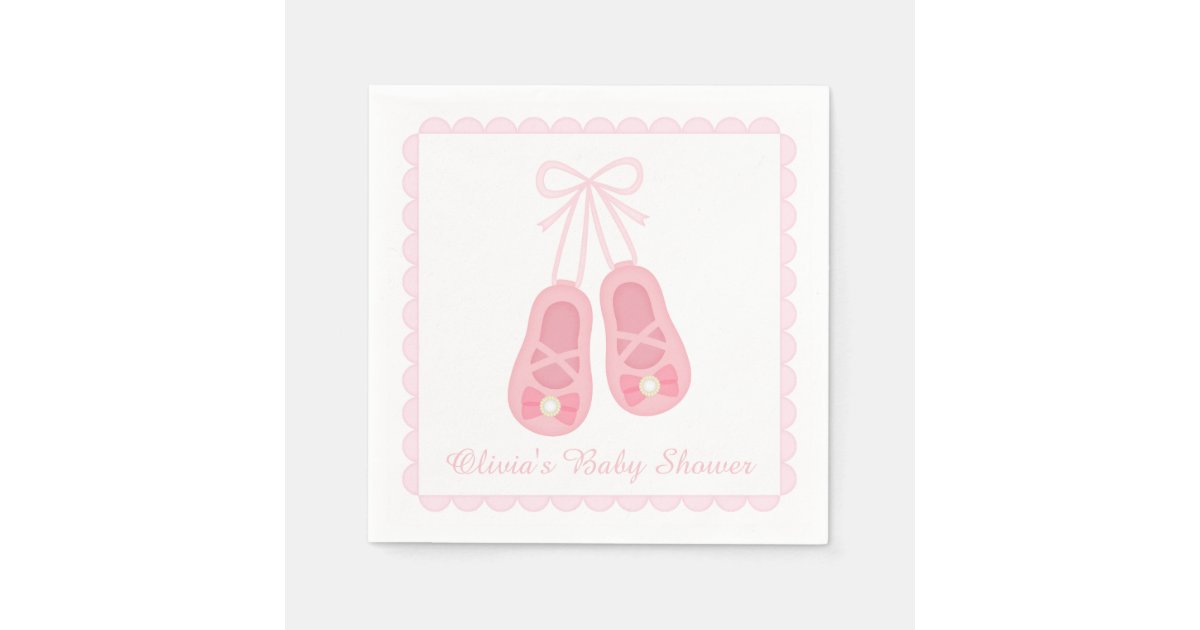 Cute Girl Shoes Ballerina Baby Shower Supplies Paper Napkins