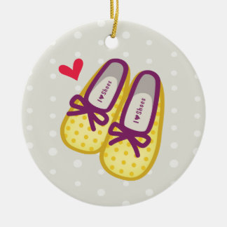 Cute Girl Shoes Ceramic Ornament