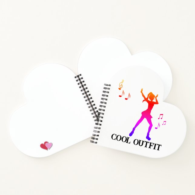 Cute Girl sing and dancing withe note music\waterc Notebook (Inside)