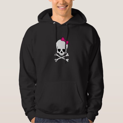 Cute Girl Skull Crossbones Pirate Premium Hoodie