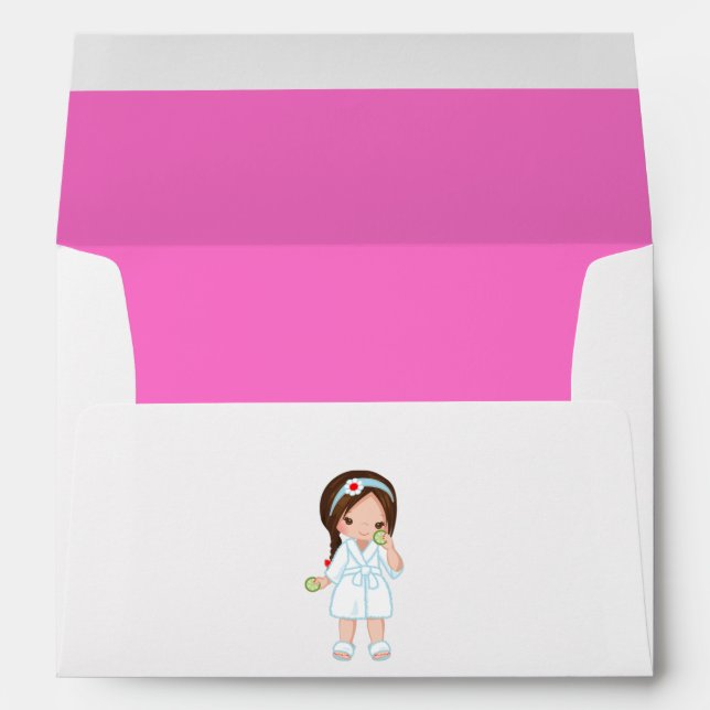 Cute Girl Spa Party Birthday Envelope (Back (Bottom))