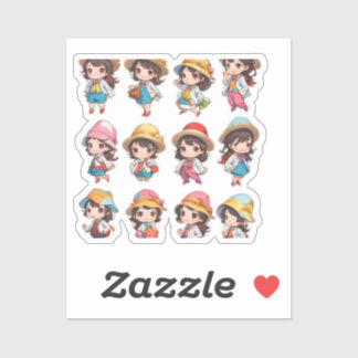Cute girl sticker's sticker
