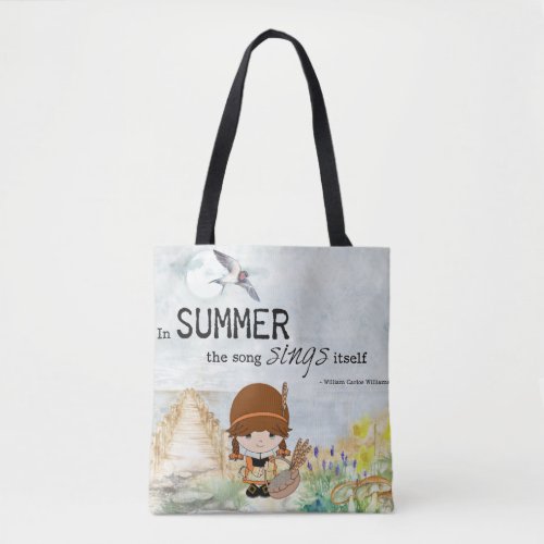 Cute Girl Summer Tote Bag