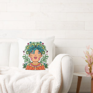 Cute Girl, Throw Pillow