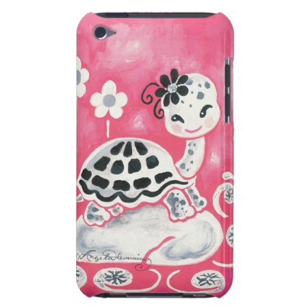 Cute Girl Turtle With Flowers & Swirls (4th Gen.) Ipod Touch Cover