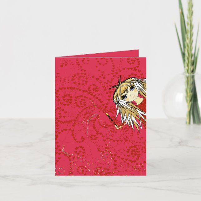 Cute Girl Valentine or Note Cards (Front)