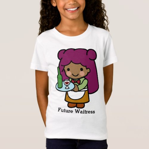 Cute girl Waitress with Wine T_Shirt