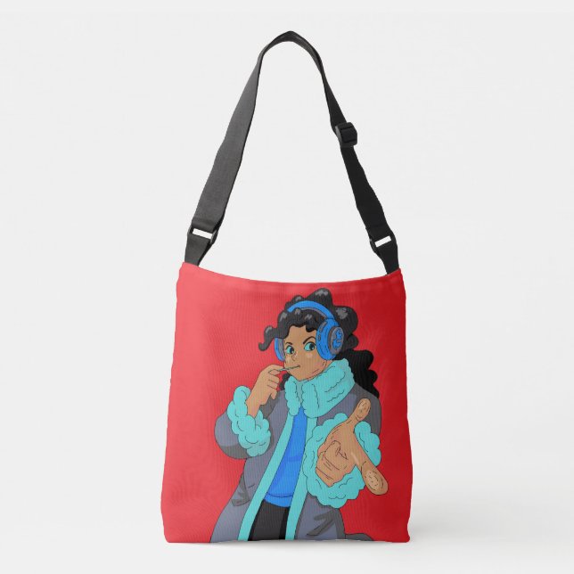 Cute Girl Wearing Headphone Headset Tote Bag (Front)