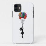 Cute girl with balloons iphone iPhone 11 case