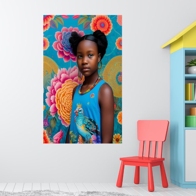 Cute girl with bird tank top poster (Nursery 1)