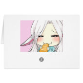 Cute girl with bunny ears chibi card for your text (Back Horizontal)