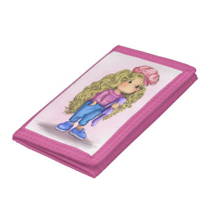 Cute Girl with Bunny Toy Wallet