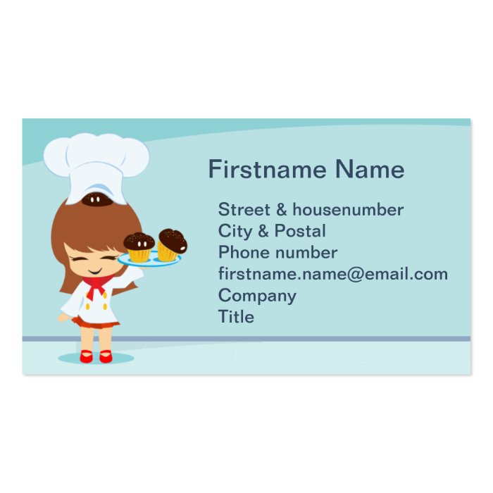 Cute Girl with Cupcakes Business Cards