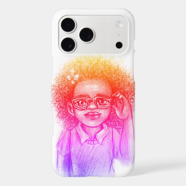 Cute Girl with Glasses Case-Mate iPhone Case (Back)