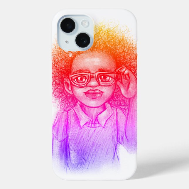 Cute Girl with glasses Case-Mate iPhone Case (Back)