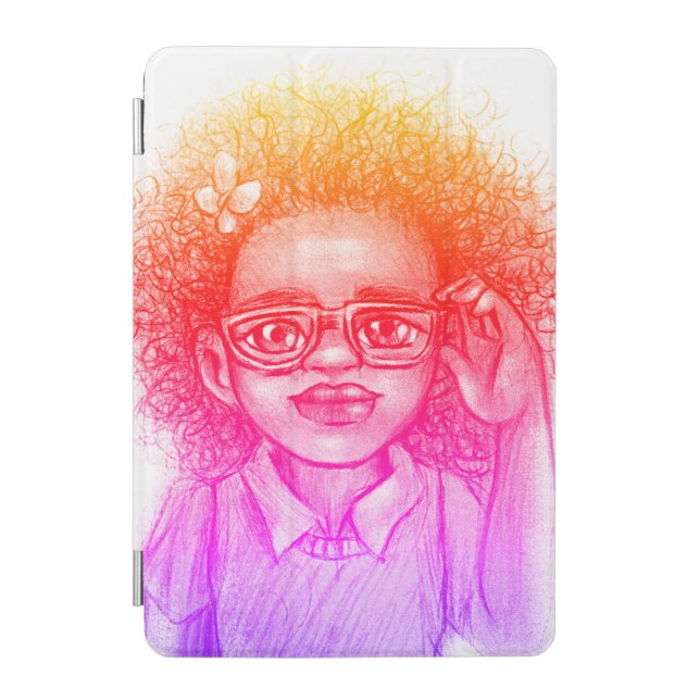 Cute Girl with glasses iPad Mini Cover (Front)