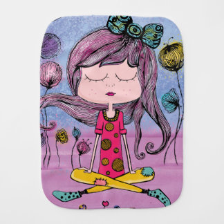 Cute girl yoga illustration baby blanket