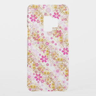 Cute girley flowers stripes pattern uncommon samsung galaxy s9 case
