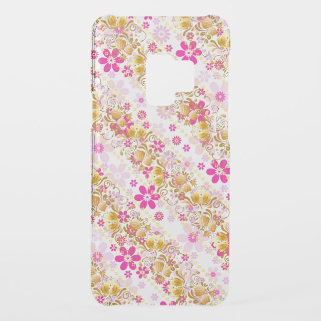 Cute girley flowers stripes pattern uncommon samsung galaxy case (Back)