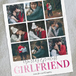 Cute Girlfriend Gift | Worlds Greatest Photo Fleece Blanket<br><div class="desc">Personalized girlfriend fleecy blanket featuring a stylish white background that can be changed to any color,  a 9 picture collage template for you to customize,  the saying "worlds greatest girlfriend",  and your names.</div>